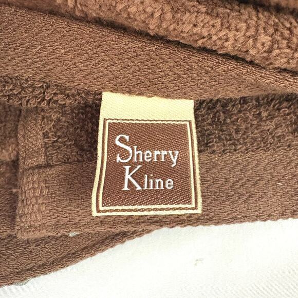 Sherry Kline Brown Bathroom Towel Set Pleated Green Diamonds 4 Pcs - Picture 4 of 5